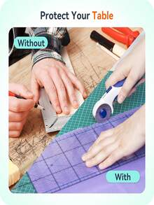 Thảm cắt tự phục hồi dày A2/A3/A4/A5, thảm cắt xoay chống trượt hai mặt, tấm bảo vệ lưỡi dao, thích hợp cho thủ công mỹ nghệ, may vá, làm sổ lưu niệm, DIY, làm sách thủ công, làm mô hình, các dự án cắt vải chính xác. - thớt - Xem 7