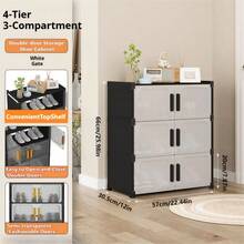 3/4/5/6/7 Tier Shoe Rack, Suitable For Wardrobe, Plastic Shoe Rack, Shoe Storage Box, Stackable Transparent Door Shoe Box, Easy To Assemble Shoe Cabinet, Accessories For Living Room Entryway, Bedroom And Dorm, Storage And Organization. Kitchen Storage Shelf, Living Room Toy Rack, Bedside Cabinet, Christmas Gift, Storage Box - Multicolor - View 20