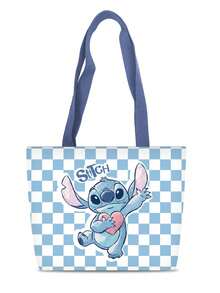 The Stitch Collection Large Anime Canvas Tote Bag Is Suitable For Use As A Commuter Tote Or Shoulder Bag And Features Classic Cartoon Characters Such As Stitch,Strawberry Bear. - Multicolor - View 2
