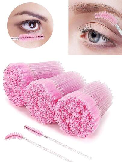 50/100 piezas Cepillo de pestañas desechable de cristal y herramienta cosmética - Mango de cristal (multicolor) con cerdas suaves y agarre ergonómico, adecuado para extensión de pestañas, recorte de cejas, cuidado de los párpados - Uso profesional y doméstico, cepillo para extensión de pestañas, moldeado de cejas, diseño de moda, aplicación suave, accesorios de belleza, entusiastas de la belleza, profesionales de salones de belleza, herramientas de belleza, accesorios de belleza esenciales para festivales