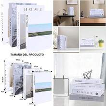 4 Libros Decorativos de Moda, Libros Decorativos para Decoración del Hogar, Moderno y Decorativolibro Falso Creativo, Libro Falso para El Hogar,Libros Decorativos de Imitación(default) - Multicolor - Ver 1