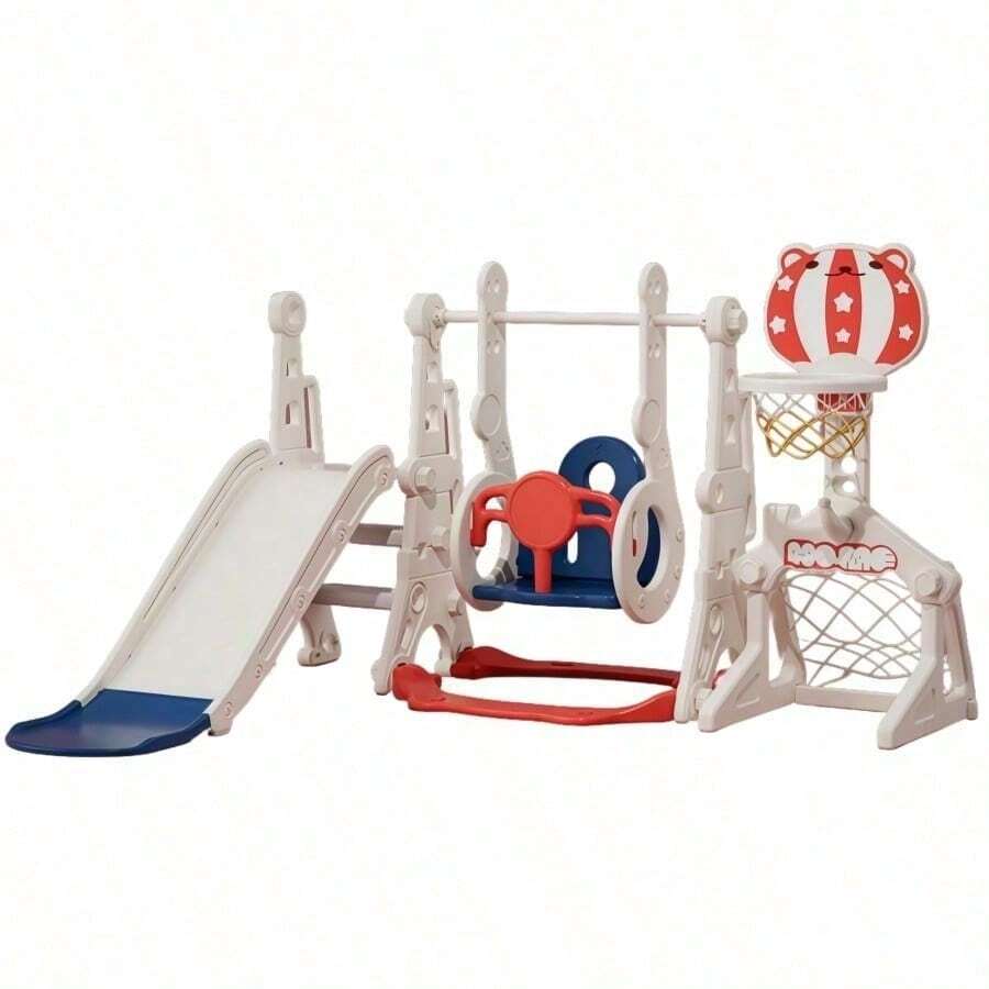 Slide - Navy Blue + Red + White + HDPE + HDPE1 - View 1