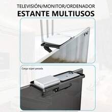 Estante Organizador de 30cm en Negro de ABS - Soporte para Pantalla, Monitor, Celular y TV, No Requiere Ensamblaje, Carga de 3 kg - Negro - Ver 8