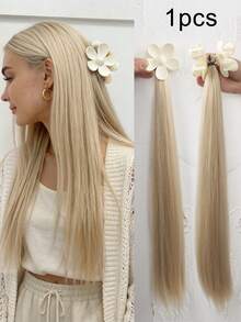 1pc 18 Inch Straight Hair Ponytail Wig With Clip, Suitable For Women - Multicolor - View 11