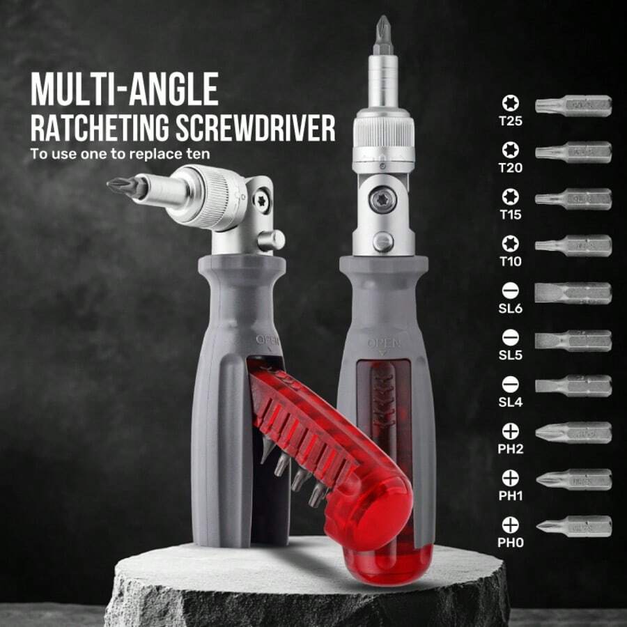 24合1棘轮螺丝刀套装，带磁性批头 - 多功能便携式维修工具，易于携带的迷你螺丝刀套装 - 彩色 - 查看 1