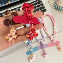 1 chiếc dây đeo cổ tay hình ngựa in chữ Tết Nguyên Đán, dây đeo điện thoại dễ thương có dây buộc, phụ kiện trang trí điện thoại, phù hợp với hầu hết các loại ốp lưng, miếng đệm có thể tháo rời, dành cho nam và nữ, chống mất và chống rơi, dây đeo cổ tay tiện dụng. - Nhiều màu - Xem 4