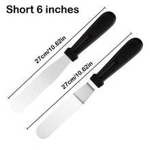 1/2 st vinklad glasyrskrapa, böjd förskjuten glasyrspatel, professionell glasyrskrapa med lätt plasthandtag, för tårtdekorering, bakning, kökstillbehör - Multifärgad - Visa 12