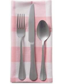 Mantel Cuadrado de Algodón DII, 1.32 x 1.32, Servilleta, Cuadros de Búfalo Rosa y Blanco, Servilleta, 1 - Blanco y negro - Ver 12