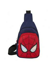 蜘蛛侠胸包/单肩包，卡通可爱印花小背包，轻便单肩包，送给家人和朋友的圣诞礼物 - 彩色 - 查看 9