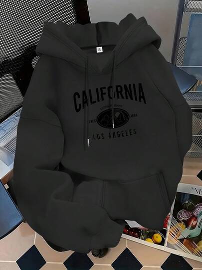 Sudadera con Capucha Negra Gruesa de Invierno