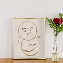 1pc Mug Stain Canvas Poster, How Do You Like Your Coffee? With You Art, Coffee Corner Mug Stain Poster, Wall Art,Wall Decor, Ideal Gift For Bedroom Living Room Kitchen Corridor, Wall Art, Wall Decoration, Fall Decor, Room Decoration, No Frame - Multicolor - View 6