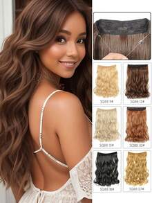 万圣节主题深棕色至栗棕色隐形透明Remy鱼线接发 - 彩色 - 查看 1