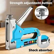 4-In-1 Manual Staple Gun Kit, Blue Color, Suitable For Wood, Fabric, Sofa Furniture, Felt And Canvas, No Electricity Required