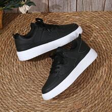 Women's Retro Mary Jane Sneakers Platform Cushioned Sole Casual Street Style Shoes - Black - View 13