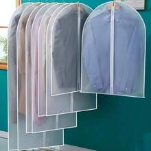 5pcs/1pc Dust Cover Garment Bag, Zipper Closure Transparent Dust-Proof Cover For Suits, Coats, Down Jackets, Dresses, Home/Bedroom Use - Multicolor - View 1