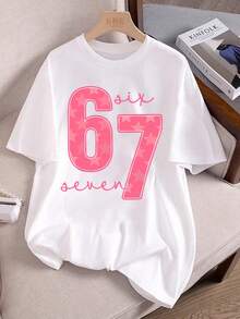 两件套女童星形印花圆领短袖T恤+星形印花喇叭裤，休闲舒适夏季新款套装 - 彩色 - 查看 4