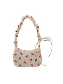 ¡Estilo Fresco y Moderno! Bolso de Hombro y Bandolera para Mujer | Diseño Minimalista con Detalle Plisado y Estampado Floral Pequeño | Gran Capacidad Interior, Ideal para el Día a Día | Material de Alta Calidad y Apariencia Elegante - Multicolor - Ver 14