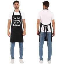 BBQ Funny Apron For Men, Chef Bib Apron With 2 Pockets, Adjustable Neck Strap And 40\ Long Ties - Best For Kitchen CooFKing, Grilling, BaFKing, Gardening - Black,Black13 - Black13 - 查看 6