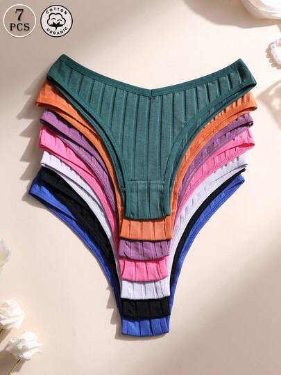 7'li Paket Seksi Düşük Bel Dikişsiz Bikini Külot, Kadınlar İçin Yumuşak Nefes Alabilen Fitilli Pamuklu Külot - Rahat İç Çamaşırı, Günlük Kullanım ve Spor Giyim İçin Uygundur