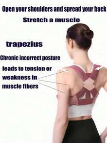 1pc Updated Posture Corrector For Men & Women, Size Runs Small, Consider Ordering One Size Up For Loose Fit, Adjustable Upper Back Support For Clavicle And Neck/Shoulder Upright Comfort (Pink) Posture Corrector For Men & Women, Body Health Fixation Upper Back Support Clavicle Back And Shoulder Under Clothes, Black - Nhiều màu - Xem 3