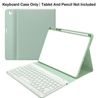 Bakgrundsbelyst trådlöst, avtagbart vikbart tangentbordsfodral med pennhållare, lämplig för iPad 9:e generationen 10,2", iPad 8:e/7:e generationen, iPad Pro 10,5", iPad Air 3:e generationen