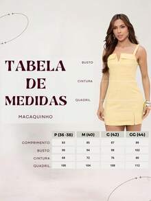 Divina Gata Women's Short Tailored Jumpsuit With V-Neck 9781 - Light Yellow - View 6