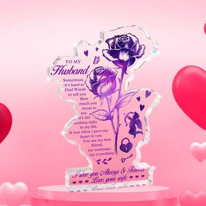 亚克力牌匾“爱妻”，送给丈夫的最佳独特礼物，浪漫的丈夫生日礼物，家居办公室装饰，圣诞节，结婚纪念日，情人节