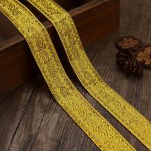 2/5英寸复古提花缎带,金色蕾丝缎带,波西米亚风格刺绣编织缎带,适合缝纫,银色花卉面料饰边蕾丝饰边,可用于DIY工艺品、家居装饰、礼品包装、装饰 - 彩色 - 查看 23