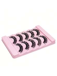 5 أزواج رموش صناعية سميكة 5D، طبيعية مجعدة DD وفضفاضة بشكل عين القطة، رموش صناعية من الفرو الصناعي، رموش كرتونية فضفاضة، أدوات مكياج