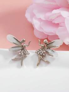 1 Pair Cute Elf Unique Design Versatile Cartoon Earrings For Women - Silver - View 1