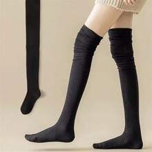 1 Paio di calze lunghe sopra il ginocchio da donna, design a tinta unita, adatte per attività all'aperto, con tecnologia di stabilità di supporto per comfort tutto il giorno e vestibilità morbida e aderente. - Multicolore - Visualizzare 13