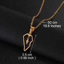 1pc Spain Canary Islands La Palma Map Pendant Necklaces Women Girl Stainless Steel Traditional Culture Jewelry