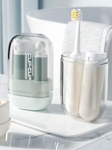 3-In-1 Mini Travel Toiletry Set - Portable Rinse Cup, Foldable Toothbrush, Toothpaste Storage Box, Multi-Functional Travel Essentials, Business Trip & Hotel Amenities, Ideal Gift For Friends & Couples - Multicolor - View 4