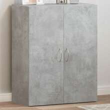Classeur vidaXL, gris béton, 60 x 32 x 77,5 cm, matériau à base de bois - Gris - Voir 4