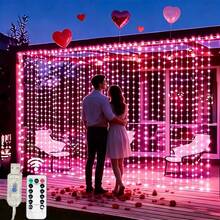 USB Powered Decorative Curtain String Lights, 8 Lighting Modes, Remote Control, Suitable For Valentine's Day, Eid Al-Fitr, Christmas, Weddings, Parties, Birthdays, New Year Decoration