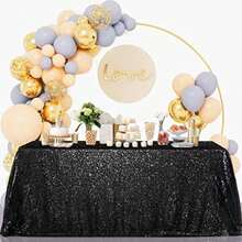 Popular Black Sequin tablecloth On ! Sequin Shimmer Tablecloth 50x80 by B-COOL(203.2 x 127 cm (Rectangular) Negro) - Multicolor - Ver 9