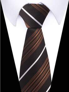 1 pieza Corbata retro marrón de 8CM, adecuada para reuniones de negocios de hombres, novio de boda, fiestas y ocasiones formales - colores mezclados - Ver 8