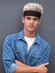 1个男女通用尖刺/纹理合成假发帽 - 耐热针织设计，逼真面部毛发，中性服装配饰，适用于主题活动、日常穿着和对温度敏感的造型（免维护） - 舒适的针织冬季帽，配有可拆卸合成毛发，用途广泛，适合所有浅米色调、嘻哈和哥特风格，男女皆宜，舒适耐用 - 彩色 - 查看 9