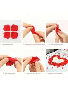 2000pcs Artificial Red Rose Petals,Romantic Handmade Flowers,Suitable For Wedding Party Room Layout Home Decoration,Birthday Decoration,Table Centerpieces,Bedroom Decoration,Room Decoration,Bathroom Decoration,Valentine's Day Gift,Graduation Decoration, Valentine's Day Decoration