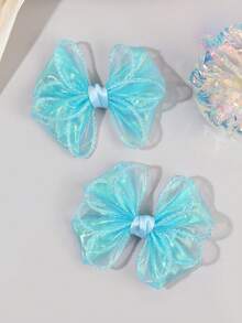 2pcs Multicolor Mesh Hair Bows For Baby Girls Elegant Mesh Alligator Clips Sparkly Tulle Hair Clips Sweet Casual Hair Barrettes Girls Gifts Hairpins Baby Hair Accessories - Multicolor - View 7