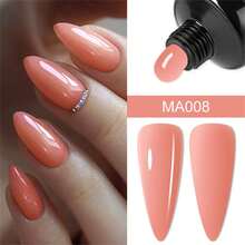 MEET ACROSS 13pcs Nail Extension Gel Kit, Clear White Nude Pink Poly Extension Gel With Slip Solution Dual Forms Nail Brush Clips, Perfect For Beginners & Home Manicures Nail Supplies Nails - 彩色 - 查看 4