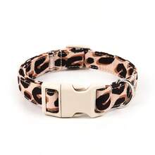 1pc Black & Brown Leopard Pattern Fashionable Pet Collar, Suitable For Small, Medium And Large Dogs, Soft Adjustable With Plastic Buckle, High-Quality For Boy, Girl And Puppy, Indoor & Outdoor Use