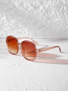 2pcs/Set Round Large Frame Street Style Fashion Fashion Glasses, Ideal Gift For Girlfriend Or Best Friend