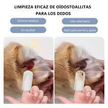 Toallitas limpiadoras para mascotas + Toallitas universales para la limpieza del canal auditivo y el cuidado dental de gatos y perros + Material de algodón 3D Pearl + Sin alcohol ni lejía / Suaves y no irritantes / Seguras para lamer + Adecuadas para la eliminación diaria del cerumen y el cuidado de la placa dental + Uso por ambos lados + Envase portátil para su almacenamiento - Blanco - Ver 7