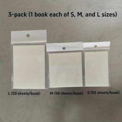 Blocco note adesivo trasparente, per tracciare, correggere bozze e prendere appunti, ideale per scuola e ufficio - disponibile in misure S, M e L, 50/100 fogli per blocco