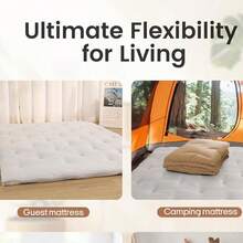 1pc Japanese Style Futon Mattress Pad Breathable Tatami Mat Bedding Mattress Cover Soft Mattress Protector Down Alternative Filling Mattress Topper Floor Mat White - White - View 3