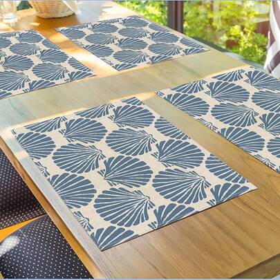 2/4/6 Piezas Manteles individuales con patrón floral geométrico tradicional, de 12.5*16.5 pulgadas de poliéster rectangular, accesorio de cocina con tema, adecuado para decoración de mesa, decoración del hogar, suministros para fiestas