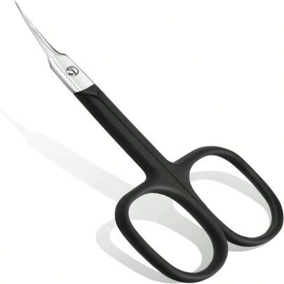 Lermende Cuticle Scissors With Curved Sharp Tip, Portable Small Scissors Professional Cuticle Cutter, Multi-Purpose Russian Manicure Cuticle Trimmer For Eyebrow, Nail, Eyelash, Beards (Silver)