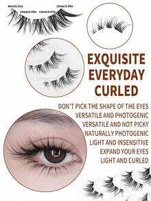 狐狸眼假睫毛，自然大容量，5对交叉假睫毛，适用于派对角色扮演、婚礼、夜店、节日、日常约会、工作会议等场合。 - 眼尾拉長款 - 查看 4