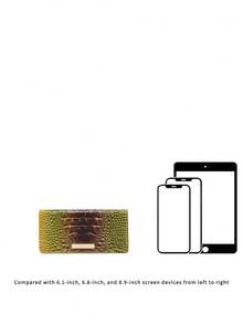 Classic Crocodile - Patterned Wallet - Zippered Pocket & Card Holders, Ideal For Daily Use - Cá Vàng Nâu - Xem 6